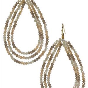 Multi Strand Beaded Teardrop Earrings